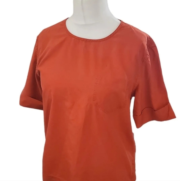 Marc Jacobs orange silk button back blouse top size S 10 uk - Picture 3 of 9